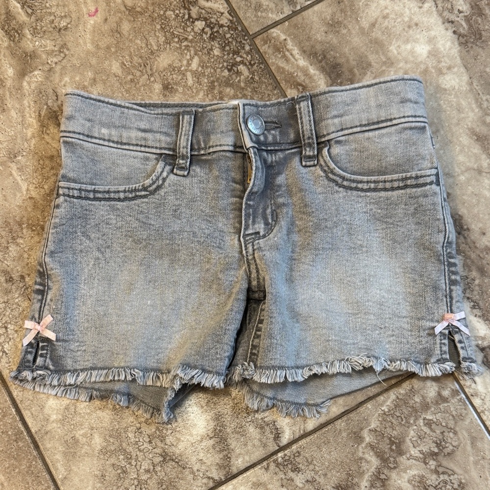 Abercrombie & Fitch Gray Jean Shorts with Pink Accents